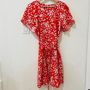 Banana Republic Red Floral Dress Size 8